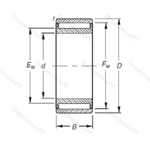 Подшипник игольчатый радиальный NAO 6X 17X 10