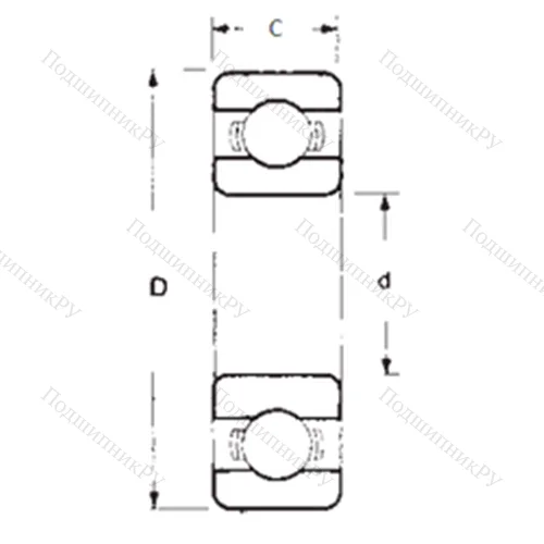 Подшипник шариковый радиальный 1614
