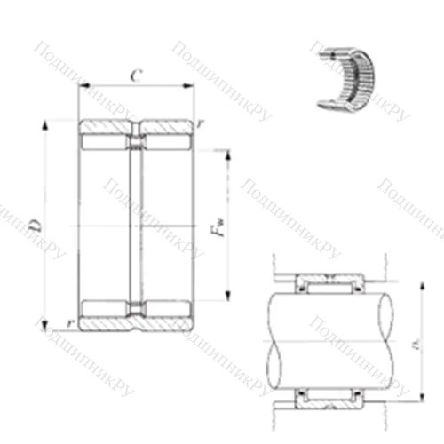 Подшипник игольчатый радиальный GTR 708945