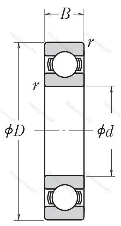 Однорядный шариковый подшипник 6020 C 3 E