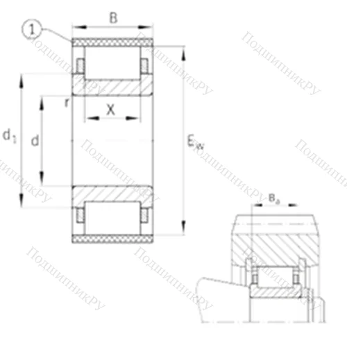 Подшипник роликовый радиальный RN 2312-E-MPBX от производителя  FAG