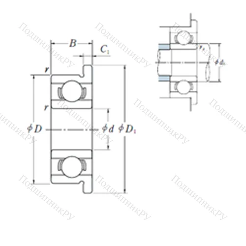 Подшипник шариковый радиальный MF 41X от производителя  NSK