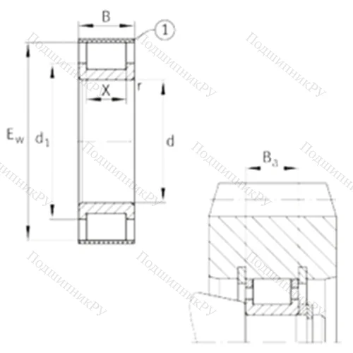 Подшипник роликовый радиальный RSL 182230-A от производителя  INA