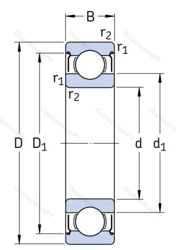 Однорядный шариковый подшипник W 6201 2Z в Твери
