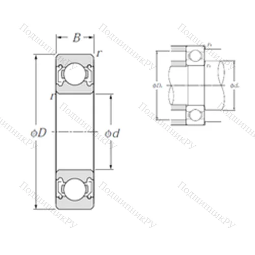 Подшипник шариковый радиальный 6806ZZ от производителя  NTN