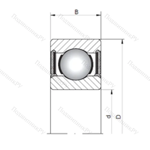Подшипник шариковый радиальный 617/2,5-2RS от производителя  CX Подшипник шариковый радиальный 617/2,5-2RS от производителя  CX