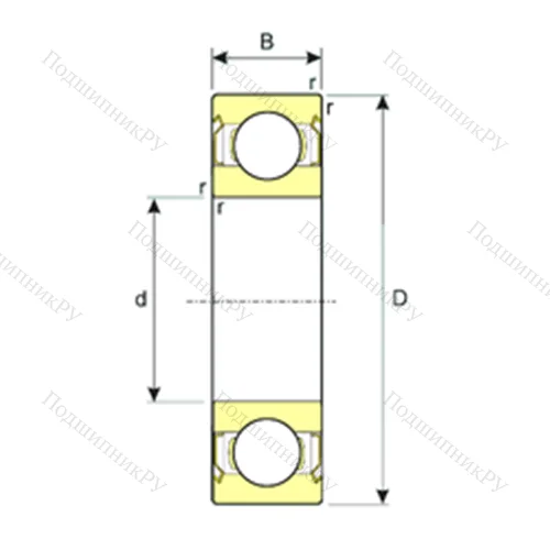 Подшипник шариковый радиальный SS 619/8-ZZ от производителя  ISB