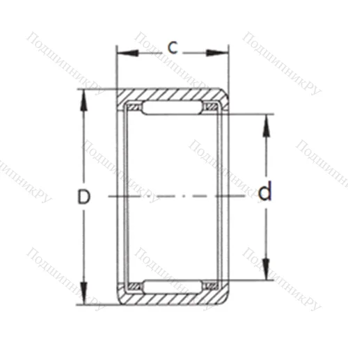 Подшипник игольчатый радиальный HK 1712