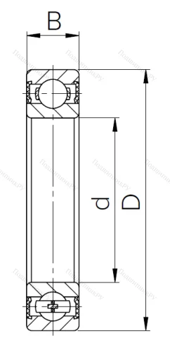 Шариковый однорядный подшипник 180100 (6000 2RS) в Твери