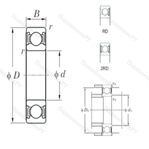 Подшипник шариковый радиальный 62/22-2RD от производителя  KOYO