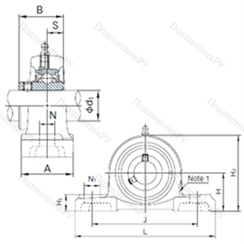 Подшипниковый узел шариковый радиальный UCPX 11 от производителя  NACHI