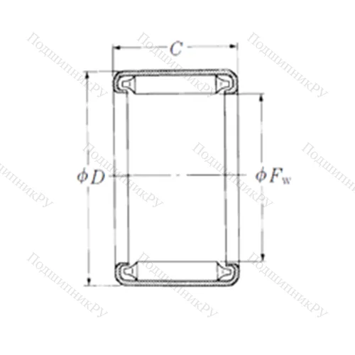 Подшипник игольчатый радиальный B-2 1/2 4 от производителя  NSK Подшипник игольчатый радиальный B-2 1/2 4 от производителя  NSK