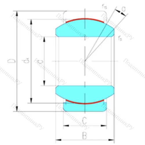 Подшипник скольжения сферический GEZ 127ET-2RS от производителя  LS