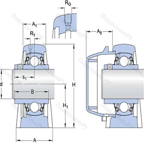 Стационарные подшипниковые узлы типа Y (литой корпус, крепление стопорными винтами) SYWR 25 YTHR