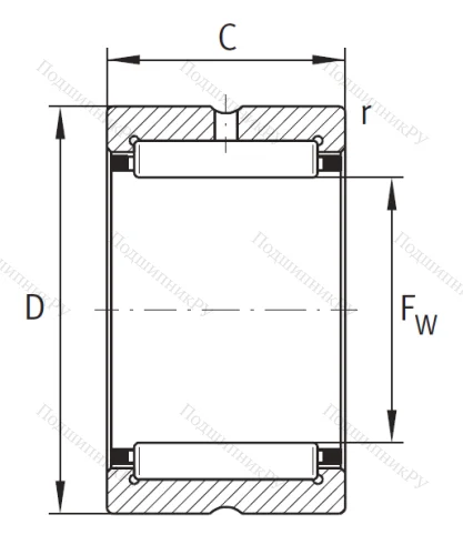 Игольчатый подшипник NK 43/30 XL от производителя  INA Игольчатый подшипник NK 43/30 XL от производителя  INA