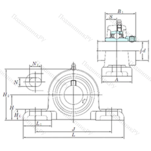 Подшипниковый узел шариковый радиальный NAPK 212-38