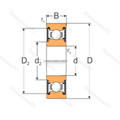 Подшипник шариковый радиальный 6204-2RS 1