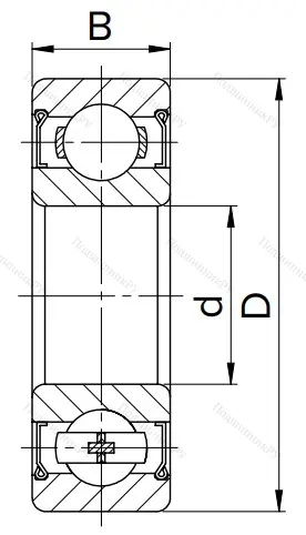 Миниатюрный шариковый подшипник 1000096 ZZ (619/6 ZZТ) в Твери