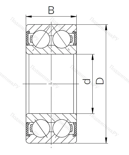 Радиально-упорный шариковый подшипник 3056210 2RS (3210 2RS) в Твери