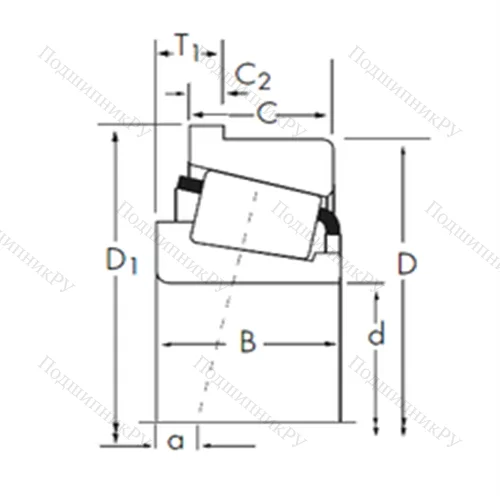 Подшипник роликовый радиально-упорный 597/592-B от производителя  TIMKEN Подшипник роликовый радиально-упорный 597/592-B от производителя  TIMKEN