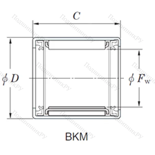 Подшипник игольчатый радиальный BKM 354246UUH от производителя  KOYO Подшипник игольчатый радиальный BKM 354246UUH от производителя  KOYO