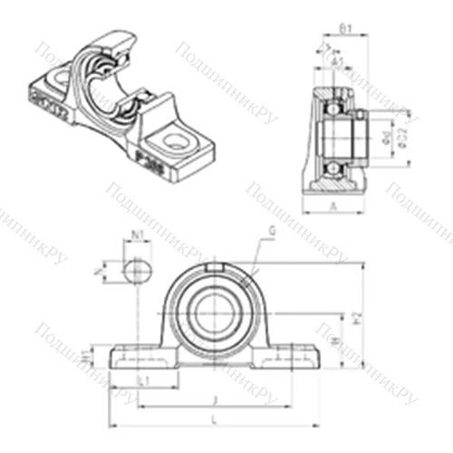 Подшипниковый узел шариковый радиальный