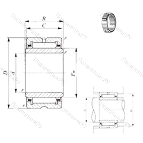 Подшипник игольчатый радиальный TRI 304830