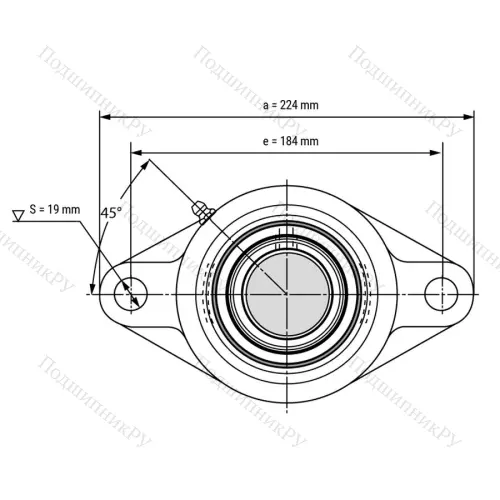 Подшипниковый узел UCFL 211 - Вал: 55 мм от производителя  LPZ