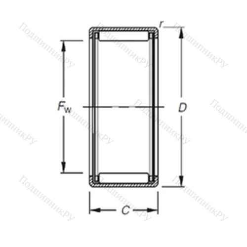 Подшипник игольчатый радиальный HK 0306 от производителя  TIMKEN Подшипник игольчатый радиальный HK 0306 от производителя  TIMKEN