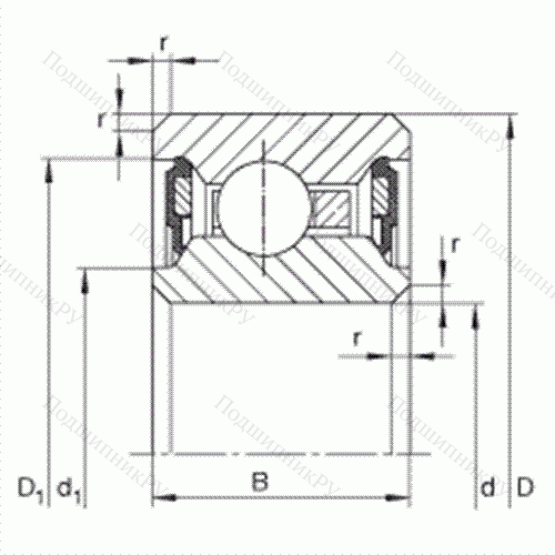 Подшипник шариковый радиальный с тонким кольцом CSCU 060-2RS от производителя  INA Подшипник шариковый радиальный с тонким кольцом CSCU 060-2RS от производителя  INA