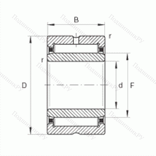 Подшипник роликовый игольчатый NKI 9/12 от производителя  INA Подшипник роликовый игольчатый NKI 9/12 от производителя  INA