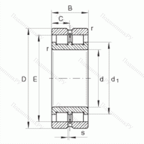 Подшипник роликовый радиальный SL 024834 от производителя  INA Подшипник роликовый радиальный SL 024834 от производителя  INA