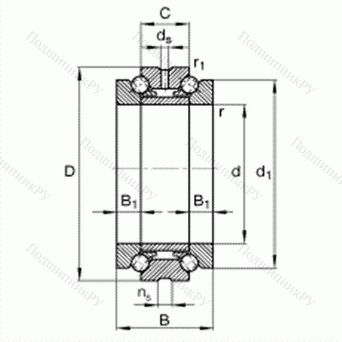 Подшипник шариковый упорно-радиальный 234709-M-SP от производителя  FAG Подшипник шариковый упорно-радиальный 234709-M-SP от производителя  FAG