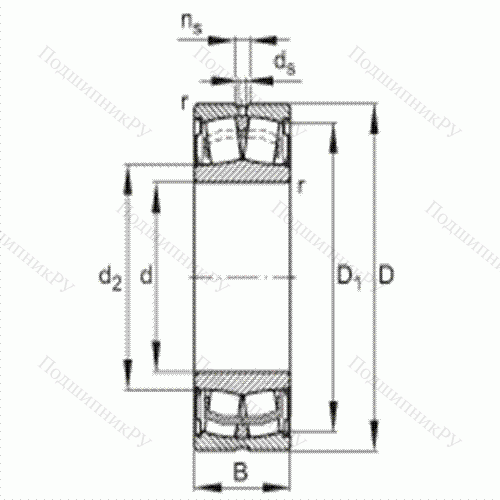 Подшипник роликовый самоустанавливающийся со встроенными уплотнениями  WS 22226-E 1-2RSR от производителя  FAG Подшипник роликовый самоустанавливающийся со встроенными уплотнениями  WS 22226-E 1-2RSR от производителя  FAG