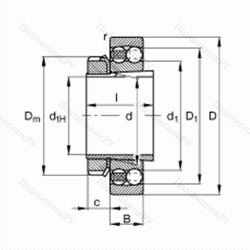Подшипник шариковый радиально-сферический 2222-K-M-C 3 + H 322 от производителя  FAG Подшипник шариковый радиально-сферический 2222-K-M-C 3 + H 322 от производителя  FAG