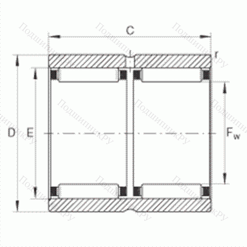 Подшипник роликовый игольчатый RNAO 25X 35X 26-ZW-ASR 1