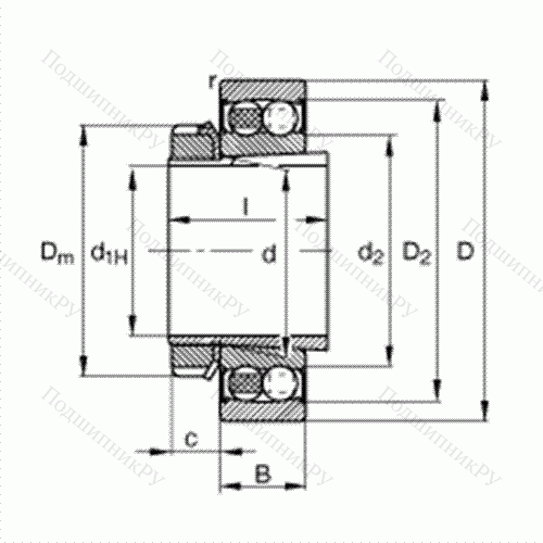 Подшипник шариковый радиально-сферический 2209-K-2RS-TVH-C 3 + H 309 от производителя  FAG Подшипник шариковый радиально-сферический 2209-K-2RS-TVH-C 3 + H 309 от производителя  FAG