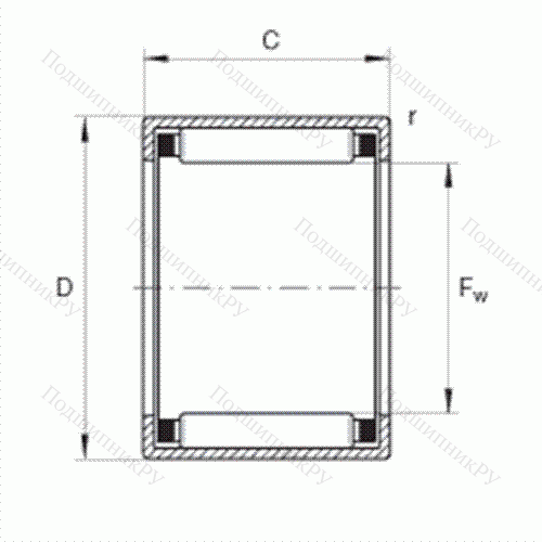 Подшипник роликовый игольчатый с одним наружным штампованным кольцом HK 0709 от производителя  INA