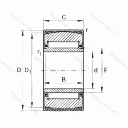 Подшипник роликовый игольчатый самоустанавливающийся PNA 25/47