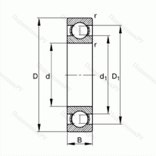 Подшипник шариковый радиальный 61905 от производителя  FAG Подшипник шариковый радиальный 61905 от производителя  FAG