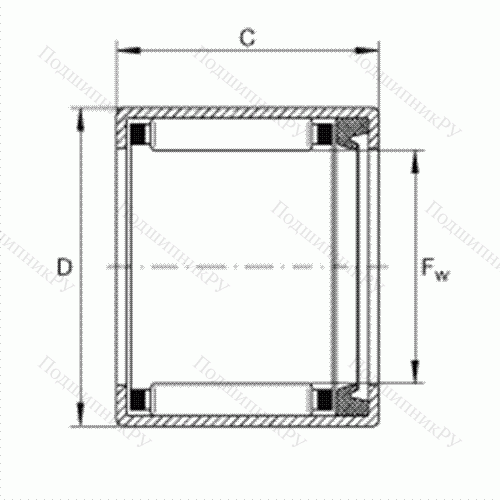 Подшипник роликовый игольчатый с одним наружным штампованным кольцом SCH 913-P