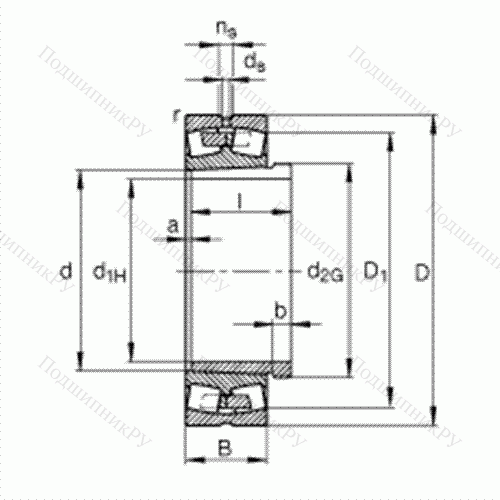 Подшипник роликовый самоустанавливающийся 23036-E 1A-K-M + AH 3036 от производителя  FAG Подшипник роликовый самоустанавливающийся 23036-E 1A-K-M + AH 3036 от производителя  FAG